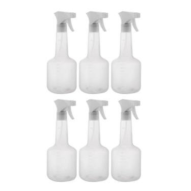 Imagem de Kit 6 Borrifador Pulverizador Frasco Girafa Com Gatilho Spray Água Álcool 550ml Multiuso