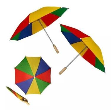 Imagem de Mini Guarda Chuva Frevo 30cm Colorido Carnaval - 01 unid - PB Festas