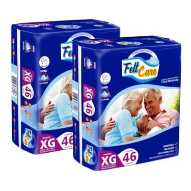 Imagem de Kit com 2 Pacotes Fralda Descartável Geriátrica Felt Care Adulto XG 46 Uni Uni Incontinência Fita