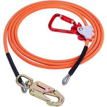 Imagem de Flip Line, Flipline Núcleo de Fio 1,27 cm X 35,76 cm, Kit de Fio Flip Line com Triplo Trava Mosquetão, Fecho Giratório de Aço, Flipline de Escalada para Proteção de Outono, Arboristas, Escaladores de Árvores