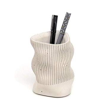Imagem de Porta-lápis de cerâmica, balde de maquiagem, acessório de mesa e escritório, 8 x 11 cm