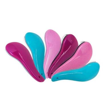 Imagem de Kit 6 Escova de Cabelo Mágica Desembaraçadora Cores Sortidas - RTS MAR