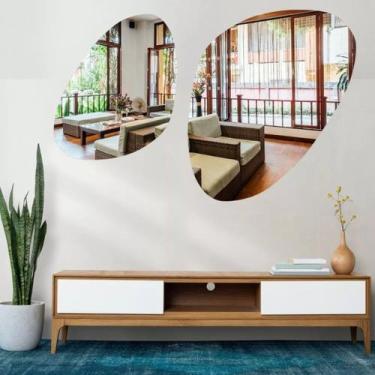 Imagem de Kit 2 Espelhos Orgânico Grande 80cm 95cm Lapidado Grande - V.A Decor