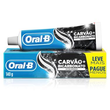 Imagem de CREME DENTAL BICARBONATO DE SÓDIO E CARVÃO ORAL-B EXTRA BRANCO CAIXA 170G LEVE MAIS PAGUE MENOS