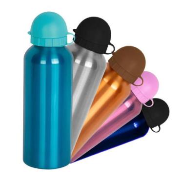 Imagem de Garrafa Squeeze Aluminio Liso Água Suco Bebida Quente 500ml - Wellmix