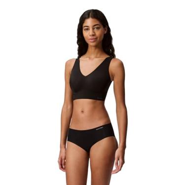 Imagem de Calvin Klein Sutiã feminino Invisibles confortável sem costura levemente forrado com gola V, Preto, GG