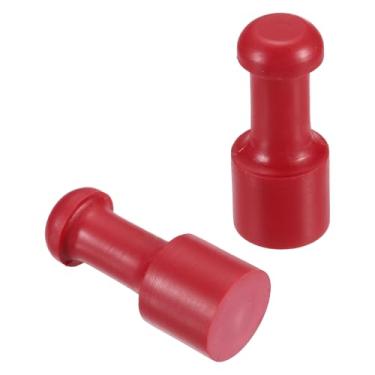 Imagem de PATIKIL Alça redonda de borracha com carimbo de 20 mm, 2 peças de puxadores de gaveta para entalhar, fazer artesanato, scrapbooking, vermelho