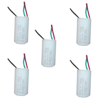 Imagem de Kit 5 capacitor 3 fios redondo 4+6  uf x 250v tri - TRIO