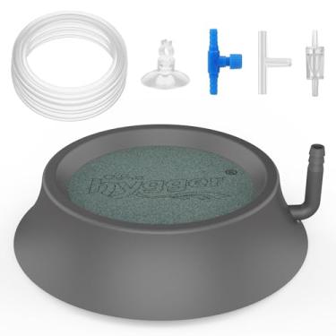 Imagem de hygger Pedra de ar de aquário, aerador borbulhador de tanque de peixes com base de aço inoxidável, difusor de oxigênio para nano bombas de ar, hidroponia, pequenos lagos e tanques de peixes