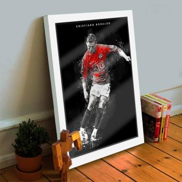 Imagem de Quadro Decorativo Cristiano Ronaldo 33x25 C/ Vidro CR7