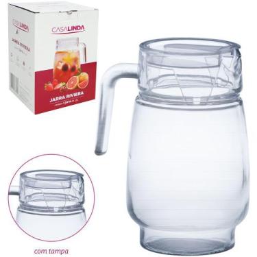 Imagem de Jarra De Vidro Riviera 1,5l Transparente  Com Tampa - CASALINDA