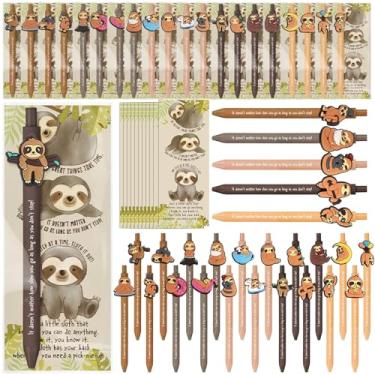 Imagem de Conjunto de 25 canetas esferográficas inspiradoras de preguiça com marcadores positivos, presentes para estudantes, decoração de festa de aniversário de preguiça