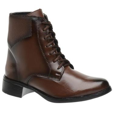 Imagem de Bota Coturno Cano Baixo Feminino Cardaço Conforto Dia a Dia Gmm Shoes,