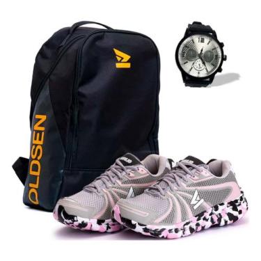 Imagem de Kit Tenis Feminino Relogio + Mochila Academia Corrida Treino - Oldsen,
