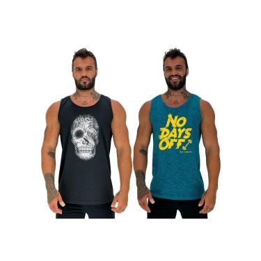Imagem de Kit 2 Regatas Clássicas MXD Conceito Slim Casual Básico Fitness Estampada-Masculino