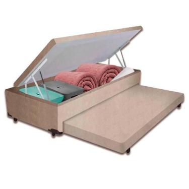Imagem de Bicama Box Baú com Cama Auxiliar Solteiro 78x188x44 - V-Store, Bege