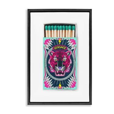 Imagem de Stupell Industries Tiger Glam Brand Matches Black Framed Floater Canvas Wall Art Design por Amanda Greenwood, 21 x 31