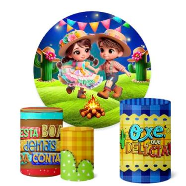 Imagem de Trio Capas Cilindro + Painel Redondo Festa Junina (K1FJN042)