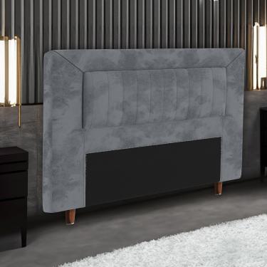 Imagem de Cabeceira para Cama Box King Size Portobel Cintia com Revestimento em Suede