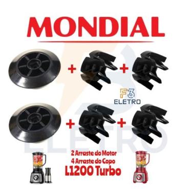 Imagem de 4 Arrastes do Copo + 2 Engates do Motor para Liquidificador Mondial Tu