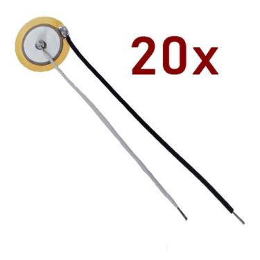 Imagem de Pastilha Piezo Cápsula Piezoelétrica  Combo 20 Unid  20mm 2cm transdut