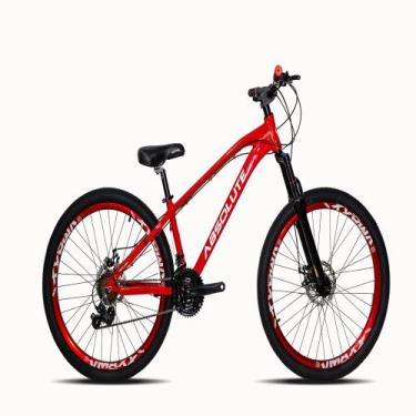 Imagem de Bicicleta Aro 26 Absolute Brutus Vermelho Câmbios Shimano 21V c/Aros V