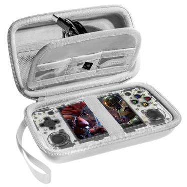Imagem de Roseliya Capa Para Anbernic Rg35Xx H - Suporte Rígido Transporte Compatível Com Console De Videogame Portátil Retrô, Bolsa Armazenamento Viagem, Caixa Bolso Malha, Apenas Branca