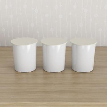 Imagem de Trio de Potes Kit Higiene Quarto Infantil Lavável Marfim - Neném na Nu