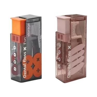 Imagem de Dispensador De Fio Dental Portátil Com 10 Peças De Palitos Descartávei