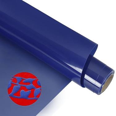 Imagem de HTVVETUR Rolos De Vinil Transferência Térmica 3D Puff Htv - 30,5 Cm X 2,7 M Para Camisas, Camafeu Passar A Ferro, Fácil Cortar E Com Design Remoção Ervas Daninhas (Azul 3D)