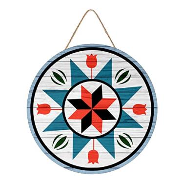Imagem de Aowotu Placa De Porta Madeira Antiga Redonda Hexagonal Holandesa Da Pensilvânia, 30X30 Cm, Para Casa, Jardim, Bar, Restaurante, Café, Escritório, Loja, Clube, Presente, 30 Cm