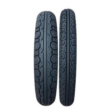 Imagem de Kit Pneus 80/100-14 + 60/100-17 Biz 125 Pop 110i Elite 125 - Black Tyr