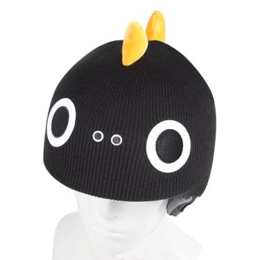 Imagem de YConnect Capa Para Capacete De Esqui - Capacetes Esqui, Snowboard, Skate, Bicicleta, Capas Malha, Parapente, Presentes Engraçados E Divertidos Crianças Adultos (Dinossauro Preto)