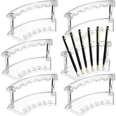 Imagem de Suporte para canetas e expositor Chinco de 6 slots Plastic Clear x6