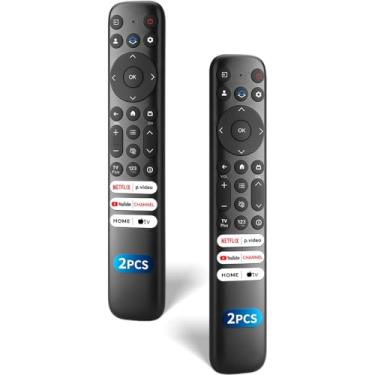 Imagem de (Pacote com 2) Substituição para controle remoto TCL-Google-TV, controle remoto universal para TCL Smart UHD HDR LED QD Mini LED QLED 4K Google TVs (não para TVs Roku)