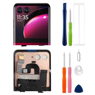 Imagem de SwarKing Substituição de tela LCD compatível com Motorola Razr 40 Ultra/Moto Razr+ 2023 Flip Front XT23215 XT2321-5 Montagem digitalizador de tela sensível ao toque com ferramentas de reparo