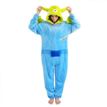Imagem de ressber Unisex Adult Onesie Pajamas Animal One Piece Halloween Costume Christmas Sleepwear Jumpsuit (Aliens, X-Large)