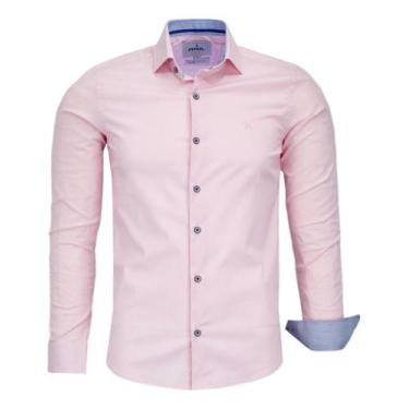 Imagem de Camisa Social Amil Masculina Slim Algodão Com Elastano 1808, Rosa, Cla