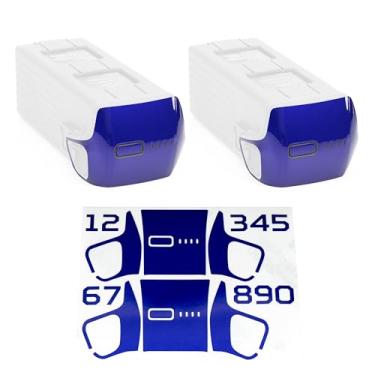 Imagem de WRAPGRADE Adesivos de pele compatíveis com duas baterias DJI Mavic 4 Pro (azul estratosfera)