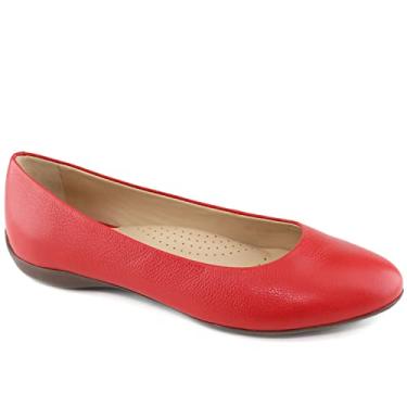 Imagem de MARC JOSEPH NEW YORK Womens Casual Genuine Leather Slip on Ballet Flat Comfortable Lightweight Walking Shoe Red Napa 8.5