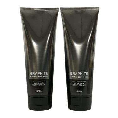 Imagem de Bath and Body Works Graphite Coleção Masculina 24 Horas Hidratante Loção Corporal Lote de 2 - Tamanho Completo 238 ml cada (Grafite)