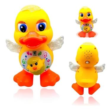 Imagem de Pato Dançarino Musical Com Luz LED e Música Integrado, Brinquedo Infantil Interativo Para Criança Estimular, Canta e Movimenta Animado