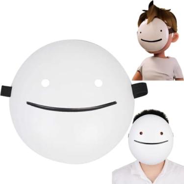 Imagem de DEAUVIOR Máscara De Halloween Unissex Com Sorriso Branco, Capacete Integral Para Cosplay, Acessórios Festa (9")