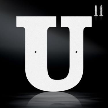 Imagem de Letras brancas à prova de ferrugem de 15 cm, números de endereço de metal resistente para casa, números 0-9 à prova de intempéries e letras de metal A-Z ao ar livre para porta, portão, caixa de