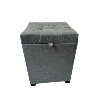 Imagem de Puff Baú Siena 36x36x47 em Suede Cinza – Elegância e Conforto