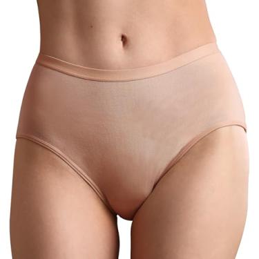 Imagem de REELINDRY Calcinha feminina à prova de vazamento para incontinência lavável, absorvente de cintura média, controle da bexiga pós-parto, 1 pacote (café claro, GG)