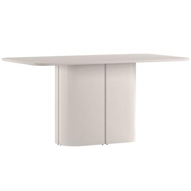 Imagem de Mesa de Jantar para 6 Lugares 160cm Tampo Mdf com Vidro Serena Off White - New Ceval