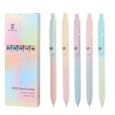 Imagem de Canetas de gel Ddaowanx de 0,7 mm, tinta preta de secagem rápida, 5 un