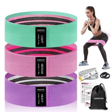 Imagem de Tecido antiderrapante KANGFITER com faixas de resistência para exercíc