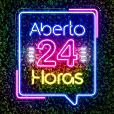 Imagem de Painel Led Neon Aberto 24h Loja Decoração - Bloom 